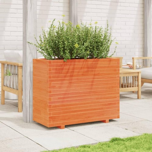 Plantekasse 90 x 40 x 72 cm i massivt fyrretræ - gyldenbrun