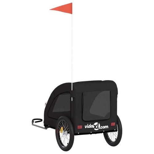 Cykeltrailer til kæledyr oxfordstof og jern sort