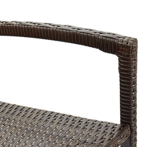 Barsæt til haven 3 dele massivt akacietræ og polyrattan brun