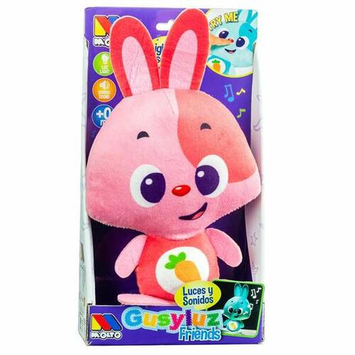 Bamse med Lyd Moltó Gusy luz Baby Bunny Pink 7,5 cm