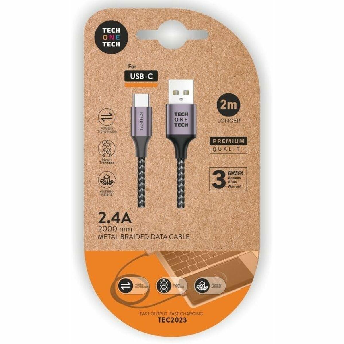 USB A til USB-C-kabel 2 m - Tech One Tech TEC2023