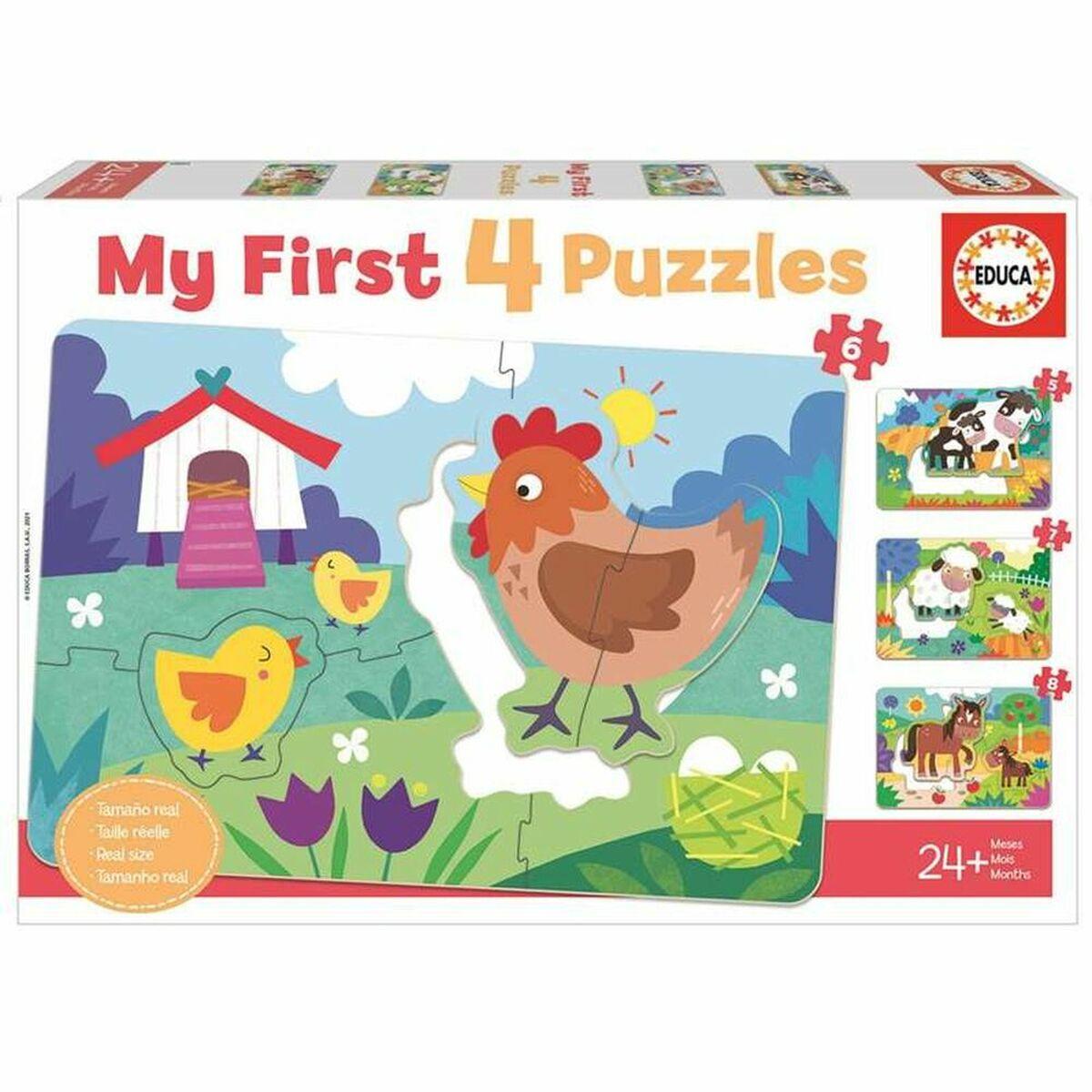 Educa My First 4 Puzzles - børnepuslespil (8 + 7 + 6 + 5 brikker)