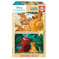 Sæt med 2 Puslespil The Lion King Classics 25 Dele