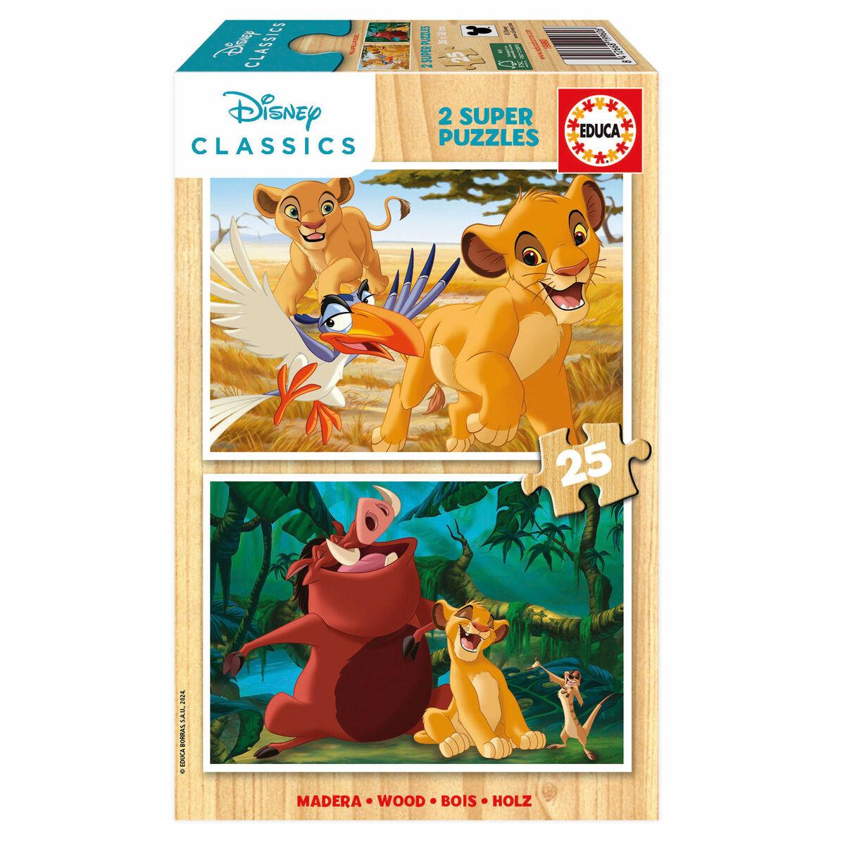 Sæt med 2 Puslespil The Lion King Classics 25 Dele