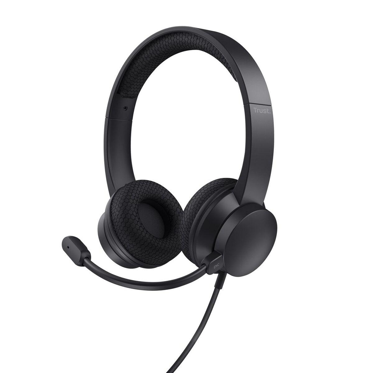 Hovedtelefoner med mikrofon Trust 25089 Sort