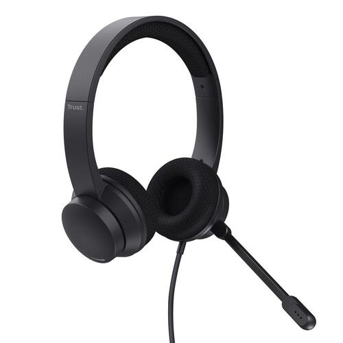 Hovedtelefoner med mikrofon Trust 25089 Sort