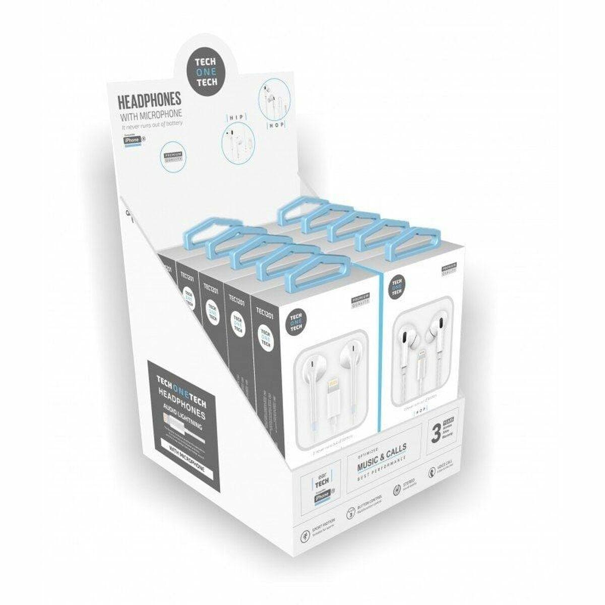 Tech One Tech hovedtelefoner med mikrofon - Hvid, Lightning (10 stk)