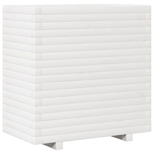 Plantekasse i massivt fyrretræ 70 x 40 x 72 cm - hvid