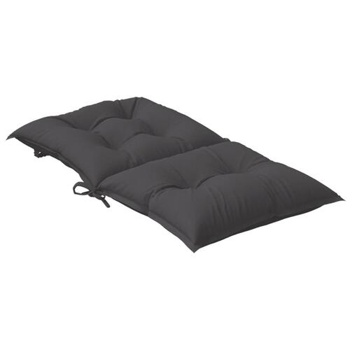 Stolehynder med lav ryg 6 stk. 100x50x7 cm stof antracitgrå