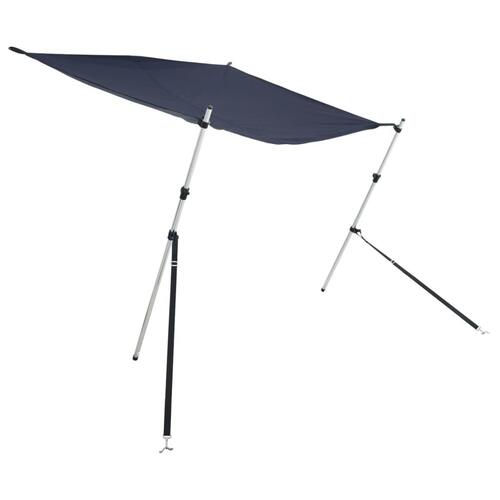 Solsejl til båd 170x170x(115-183) cm forlængerdel blå