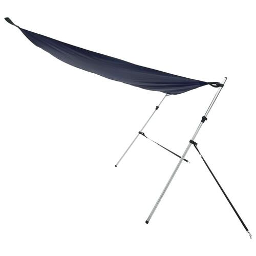 Solsejl til båd 170x170x(115-183) cm forlængerdel blå