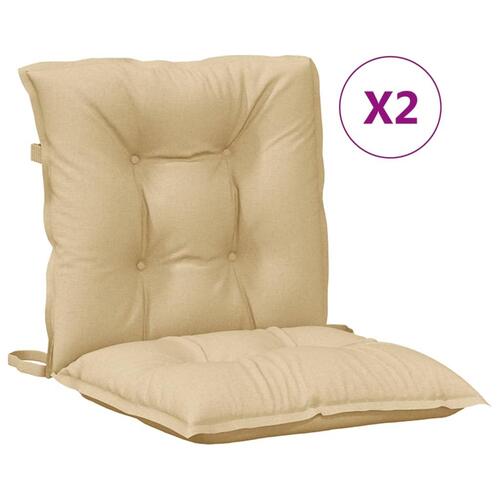 Stolehynder med lav ryg 2 stk. 100x50x7 cm stof beige