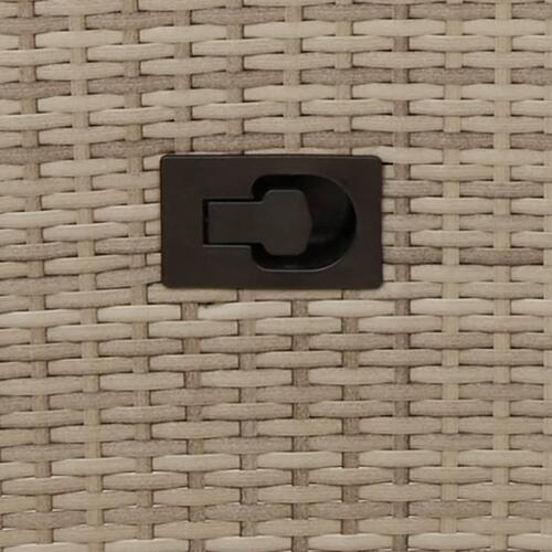 Havestol med lænefunktion og hynder polyrattan beige