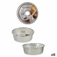 Sæt med kagedåser Sølvfarvet Aluminium 19,5 x 19,5 x 6 cm 4 Dele (12 enheder)