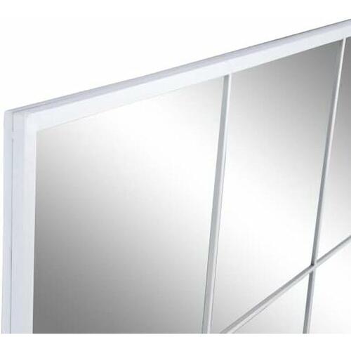 Vægspejl Hvid Metal Krystal Vindue 90 x 90 x 2 cm