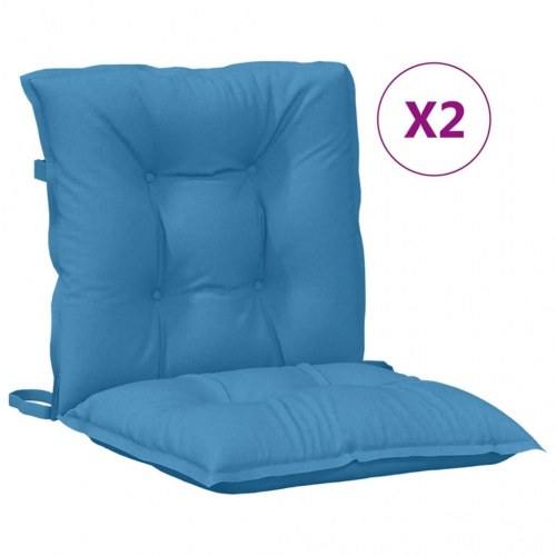 Stolehynder med lav ryg 2 stk - 100×50×7 cm, meleret blå