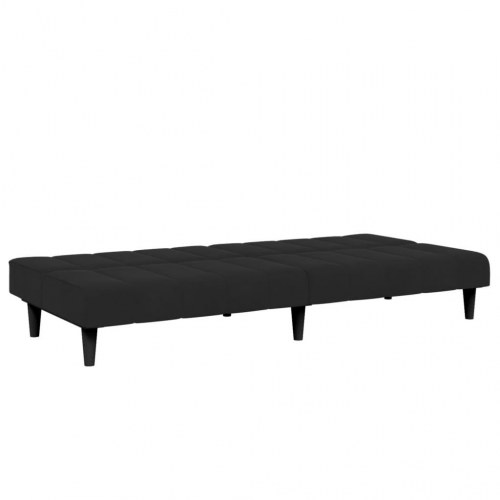 2-personers sovesofa med fodskammel velour sort