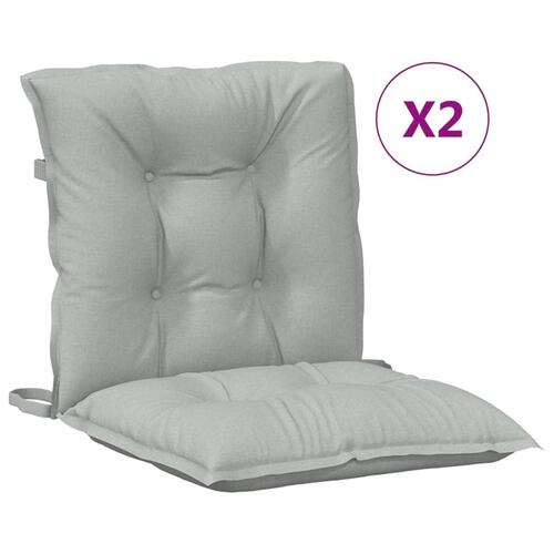 Stolehynder med lav ryg 2 stk. 100x50x7 cm stof lysegrå