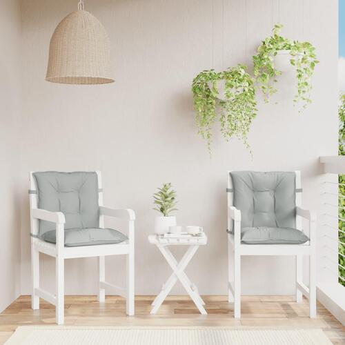 Stolehynder med lav ryg 2 stk. 100x50x7 cm stof lysegrå