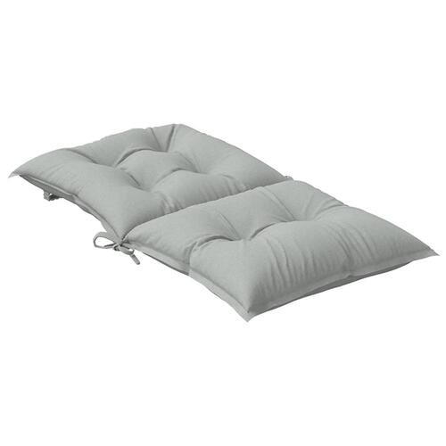 Stolehynder med lav ryg 2 stk. 100x50x7 cm stof lysegrå