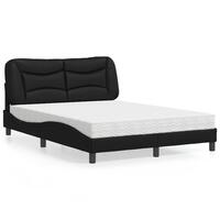 Seng med madras 140x190 cm kunstlæder sort