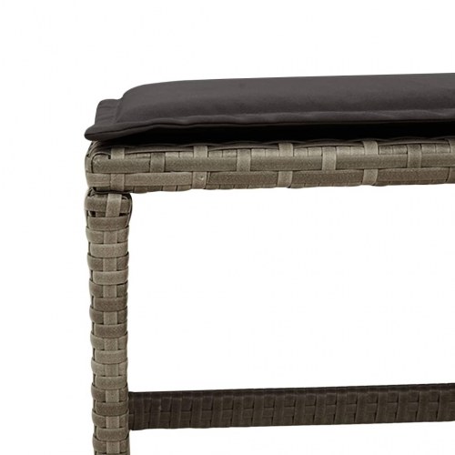 Spisebordssæt til haven 9 dele med hynder polyrattan grå