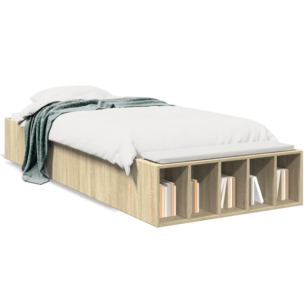 Sengeramme 75x190 cm konstrueret træ sonoma-eg billede