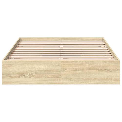 Sengeramme med skuffer 120x200 cm konstrueret træ sonoma-eg