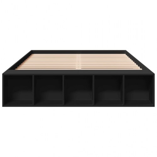 Sengestel med opbevaring 120 x 190 cm - sort