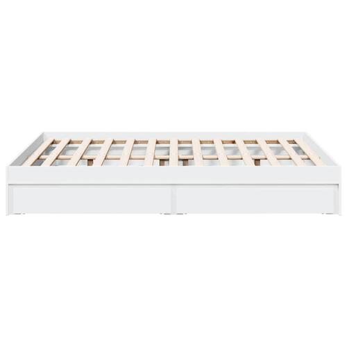Sengeramme med skuffer 120x200 cm konstrueret træ hvid