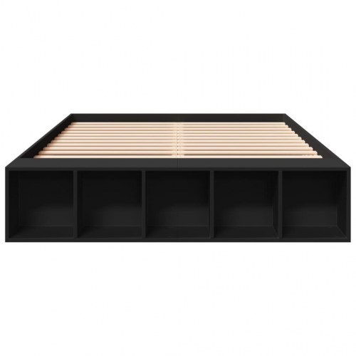 Sengestel med opbevaring 135 x 190 cm - sort