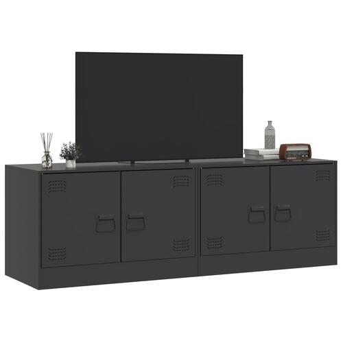 Tv-borde 2 stk. 67x39x44 cm stål sort