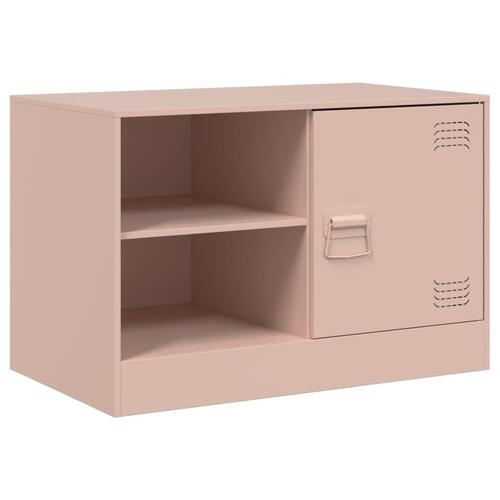 Tv-bord 67x39x44 cm stål lyserød