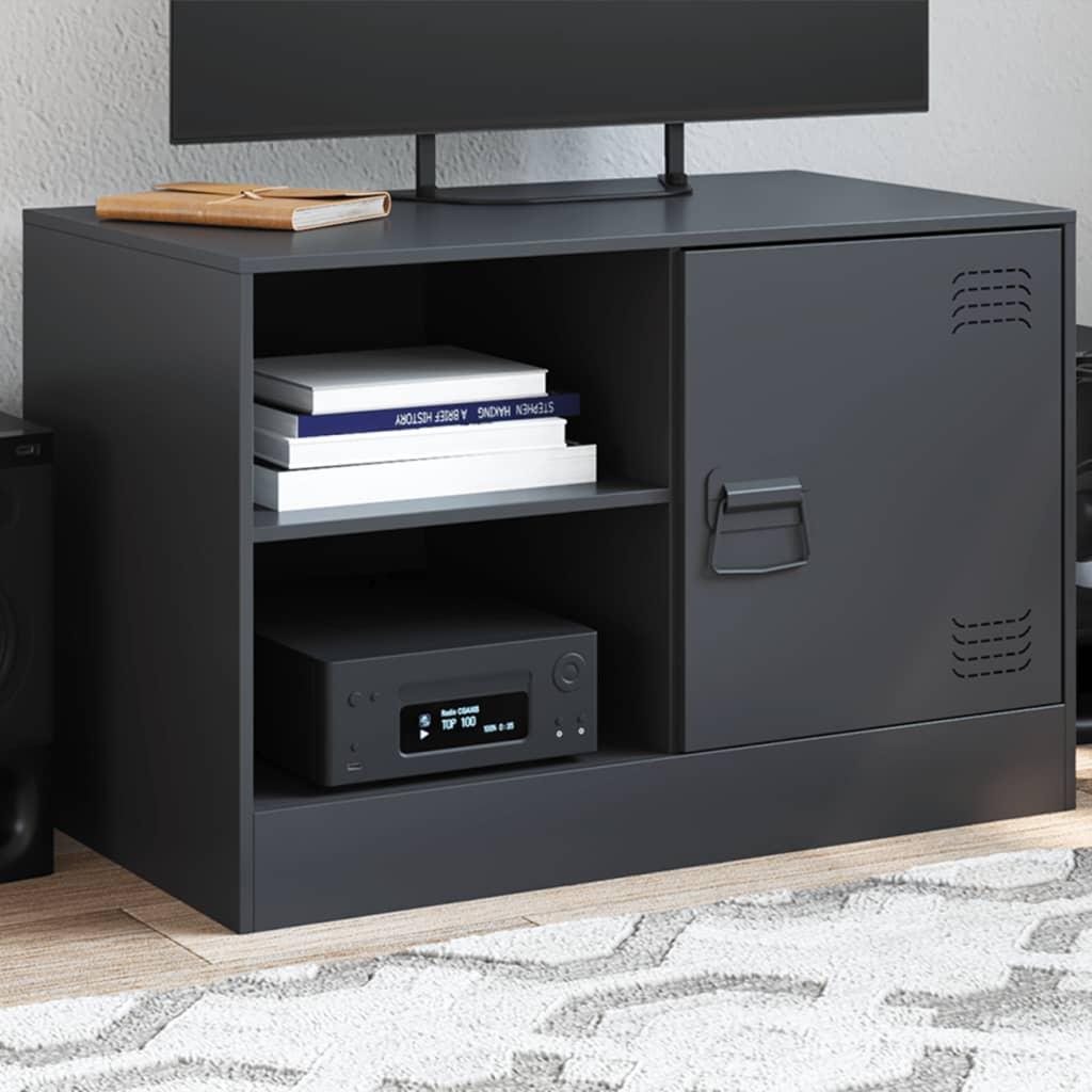 Tv-bord 67x39x44 cm stål sort