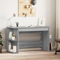 Skrivebord 140x50x75 cm konstrueret træ grå sonoma-eg