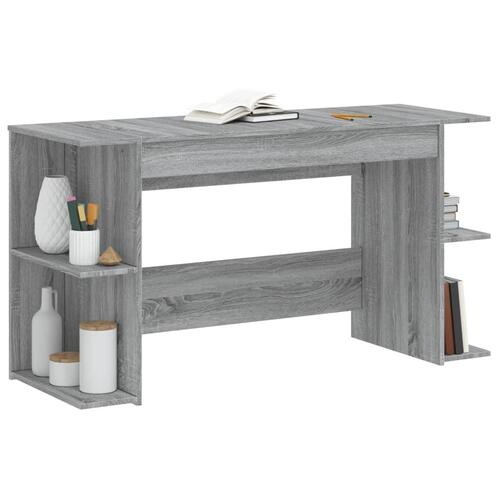 Skrivebord 140x50x75 cm konstrueret træ grå sonoma-eg