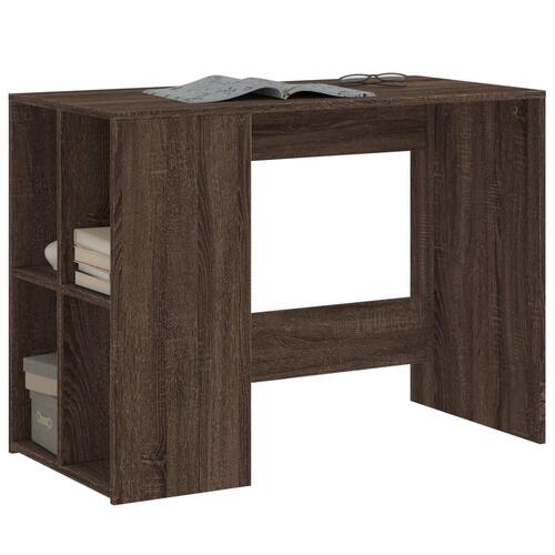 Skrivebord 102x50x75 cm konstrueret træ brun egetræsfarve