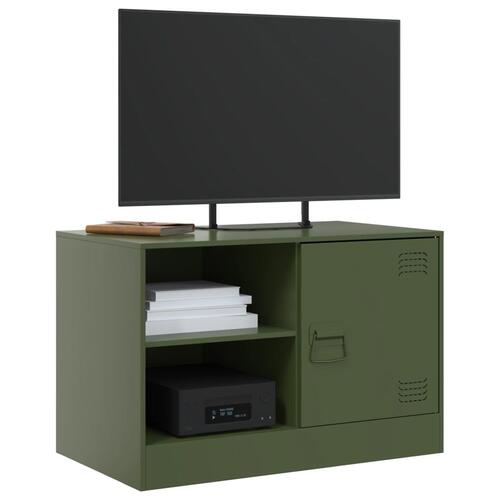 Tv-borde 2 stk. 67x39x44 cm stål olivengrøn