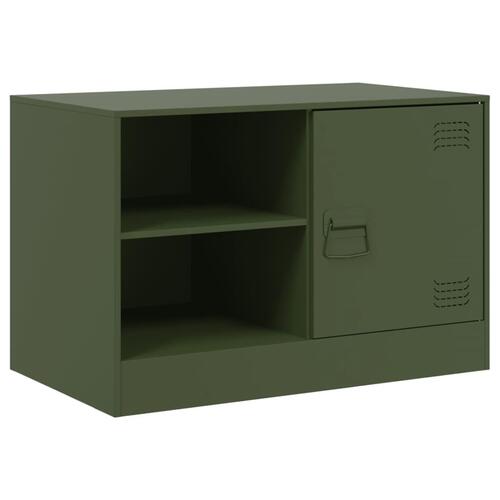 Tv-borde 2 stk. 67x39x44 cm stål olivengrøn