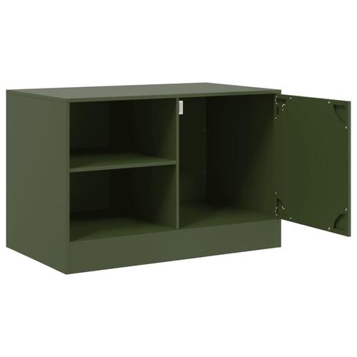 Tv-borde 2 stk. 67x39x44 cm stål olivengrøn