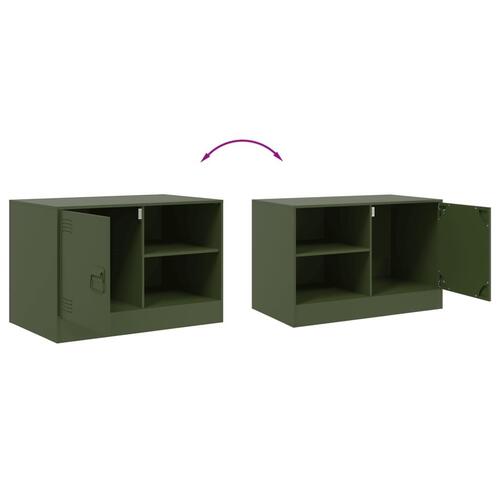 Tv-borde 2 stk. 67x39x44 cm stål olivengrøn