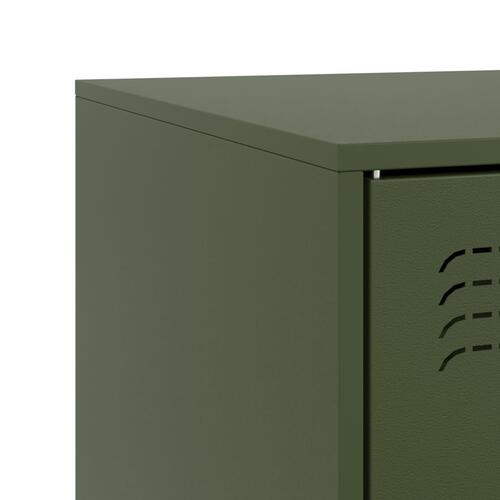 Tv-borde 2 stk. 67x39x44 cm stål olivengrøn
