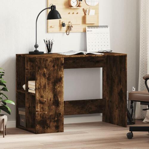 Skrivebord 102x50x75 cm konstrueret træ røget egetræsfarve
