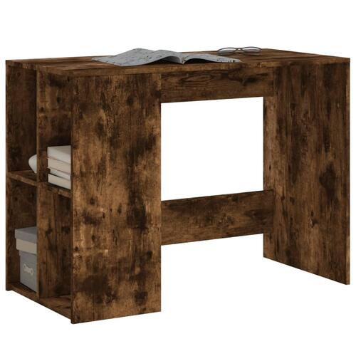 Skrivebord 102x50x75 cm konstrueret træ røget egetræsfarve