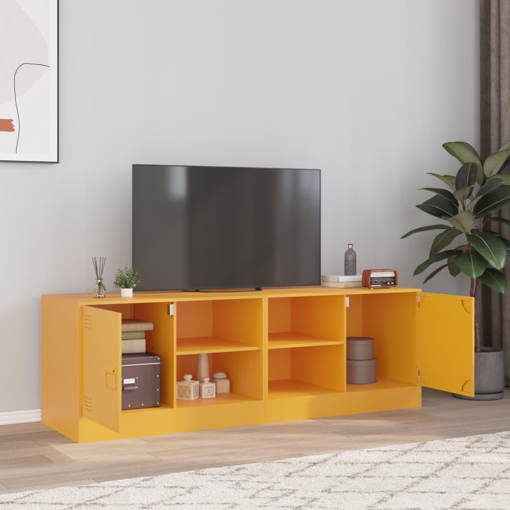 Tv-borde 2 stk. 67x39x44 cm stål sennepsgul