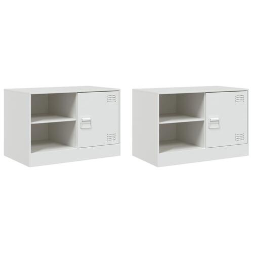 Tv-borde 2 stk. 67x39x44 cm stål hvid