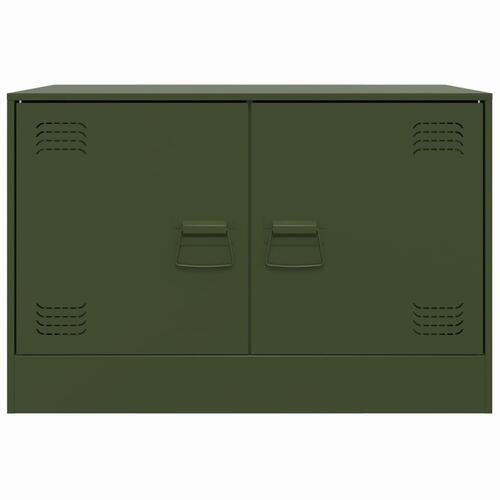 Tv-bord 67x39x44 cm stål olivengrøn