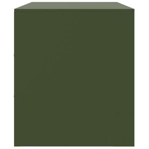 Tv-bord 67x39x44 cm stål olivengrøn