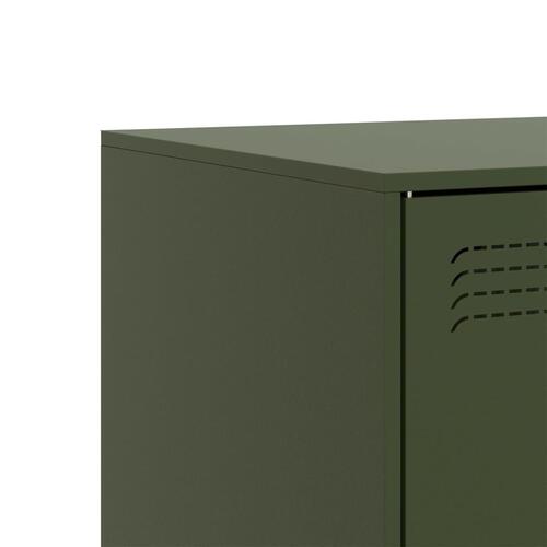 Tv-bord 67x39x44 cm stål olivengrøn