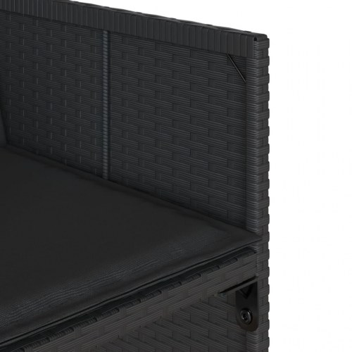 Spisebordssæt til haven 7 dele med hynder polyrattan sort